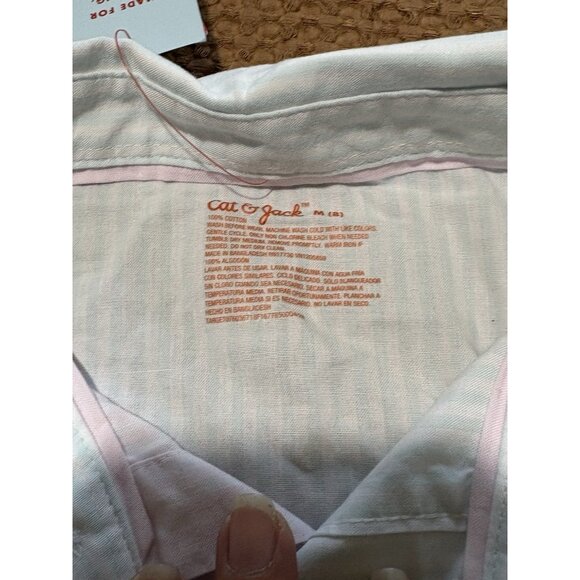 Cat & Jack Multicolored Striped Button Up Shirt Boys Youth Medium (8) Easter - Picture 2 of 6